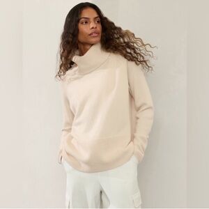 ATHLETA Alpine Turtleneck Sweater Wool Cashmere Sz XL Bone